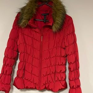 INC red puffer jacket size large